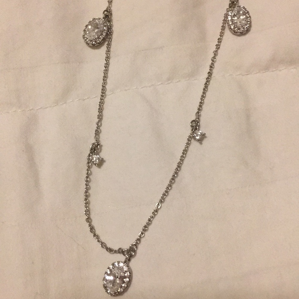 Simulated diamond necklace